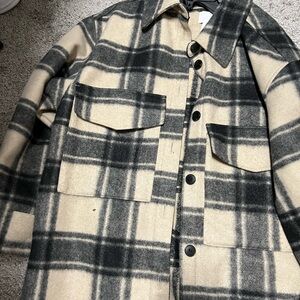 Plaid Black and Cream Women’s Jacket